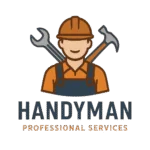 Handyman Professional Services Logo - Worker with Helmet and Tools